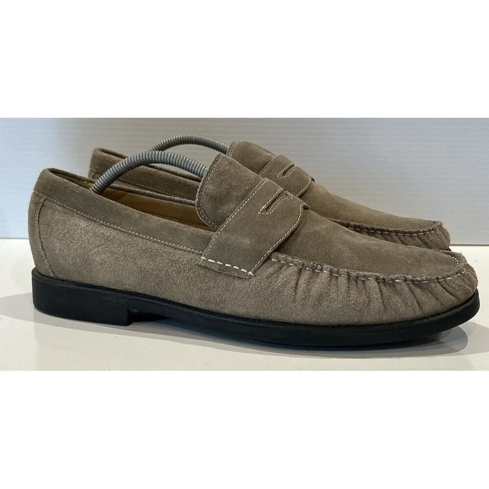 Steptronic Men's 46 Suede Sheepskin Soft Comfort Loafers Shoes Monterey